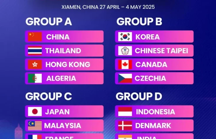 Hasil Undian Piala Sudirman 2025: Indonesia Hadapi Tantangan Berat di dalam tempat Grup D!