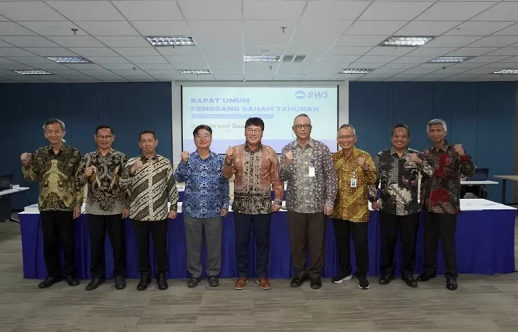Jajaran Direktur Baru Bank Woori Saudara pada area RUPST 2025
